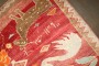 Red Floral Horse Goat Pigeon Gabbeh Vintage Rug No. j5126