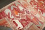 Red Floral Horse Goat Pigeon Gabbeh Vintage Rug No. j5126