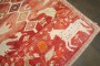 Red Floral Horse Goat Pigeon Gabbeh Vintage Rug No. j5126