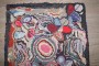 Colorful Floral American Hooked Small Square Rug No. j5169
