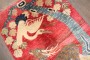 Red Chinese Baotou Pictorial Rug with Crane and Deer No. j5336
