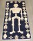 Navy Blue Pictorial Skeleton Vintage Tibetan Rug No. j5370