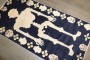 Navy Blue Pictorial Skeleton Vintage Tibetan Rug No. j5370