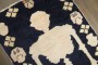 Navy Blue Pictorial Skeleton Vintage Tibetan Rug No. j5370