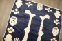 Navy Blue Pictorial Skeleton Vintage Tibetan Rug No. j5370