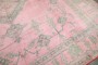 Bubble Gum Pink Square Antique Turkish Oushak Rug No. j5382