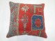 Large Red Blue Antique Rug Pillow No. p2068