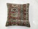 Distressed Caucasian Rug Pillow with blue backing No. p2662