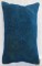 Bright Blue Large Overdye Turkish Rug Pillow No. p3213