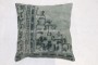 Large Green Chinese Rug Pillow No. p4743