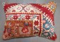 Red Small Turkish Rug Border Pillow No. p5094