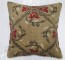 Large Camel Color Floral Turkish Pillow No. p783
