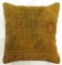 Antique Gold Green Oushak Rug Pillow No. r4875r