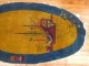 Yellow Oval Chinese Art Deco Small Rug No. r4936