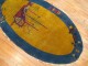 Yellow Oval Chinese Art Deco Small Rug No. r4936