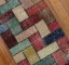 Mosaic Motif Vintage Turkish Deco Mini Rug No. r5139