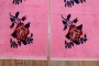 Bright Pink Floral Motif Vintage Turkish Rugs No. r5288