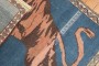 Denim Blue Roaring Tiger Pictorial Turkish Rug No. r5306