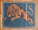 Denim Blue Roaring Tiger Pictorial Turkish Rug No. r5306
