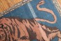 Denim Blue Roaring Tiger Pictorial Turkish Rug No. r5306