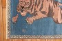 Denim Blue Roaring Tiger Pictorial Turkish Rug No. r5306