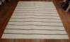 Large White and Brown Vintage Kilim No. r5352