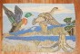 Scenic Duck American Hooked Pictorial Rug No. r5543