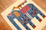 Elephant Pictorial Persian Kilim Wall Hanging No. r5664