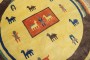Round Persian Gabbeh Pictorial Rug No. r5715