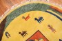 Round Persian Gabbeh Pictorial Rug No. r5715
