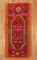 Bright Red and Pink Vintage Turkish Rug No. y1652