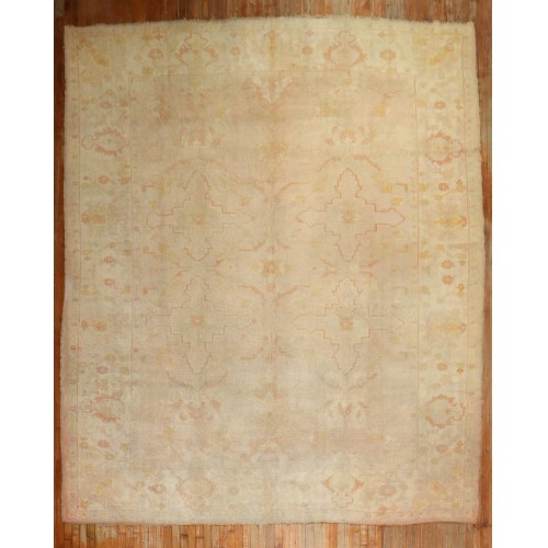 Soft Rose Antique Oushak Carpet No. 10645