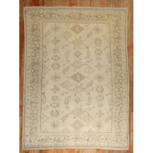 Gray Antique Turkish Oushak Rug No. 10721