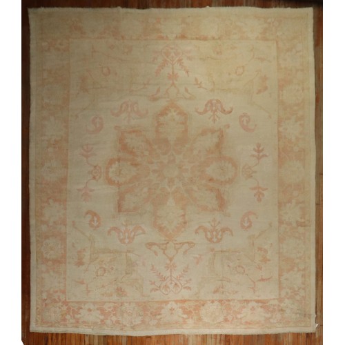 Ivory Terracotta Antique Oushak Rug No. 10722