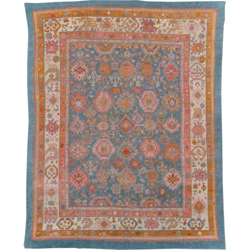 Blue Antique Turkish Oushak rug No. 10736