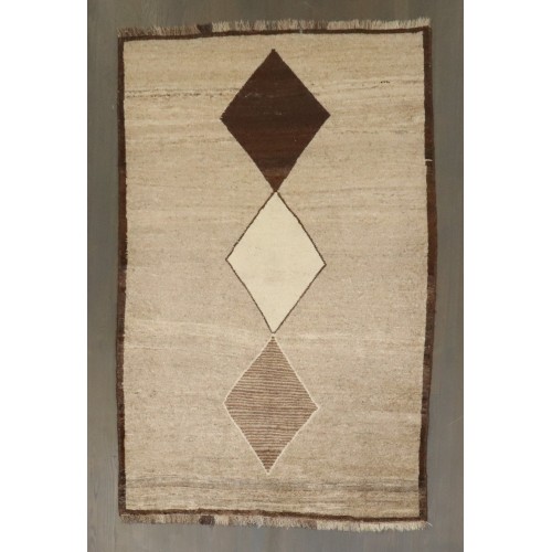 Geometric Brown Persian Gabbeh Rug No. 10765