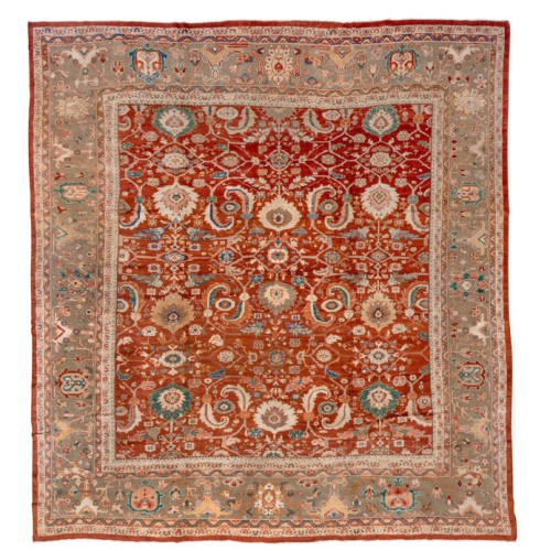 Square Antique Ziegler Sultanabad Rug No. 10776