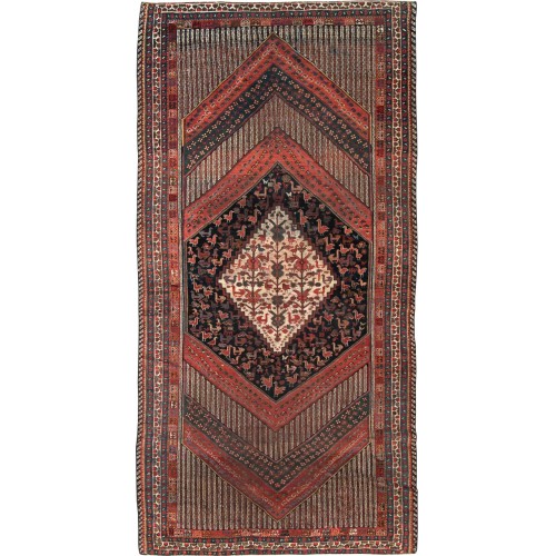 19th Century Tribal Shiraz Gallery Small Rug No. 10793