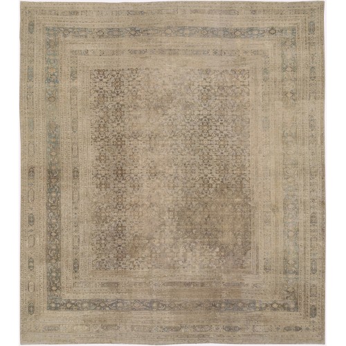 Neutral Color 19th century Square Doroksh Persian Rug No. 10803