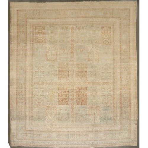 Stunning Antique Garden Design Kerman Rug No. 10830
