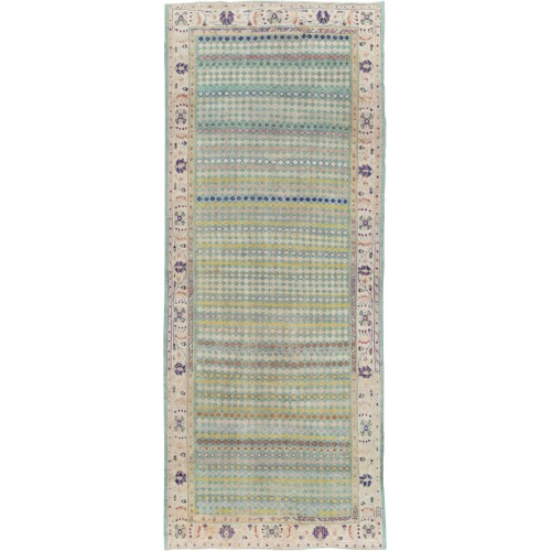 Mid Century Green Turkish Deo Gallery Rug No. 10837