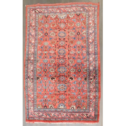 Red Antique Persian Bidjar Accent Rug No. 10838