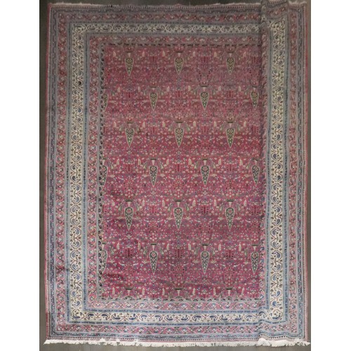 Vintage Indian Larestan Plum Rug No. 10839