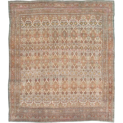 Oversize Ivory Antique Persian Bidjar Carpet No. 10867