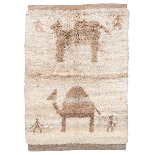 Vintage Animal Camel Motif Moroccan Rug No. 10871