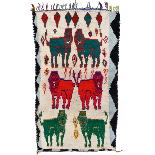 Moroccan Berber Lion Vintage Rug No. 10873