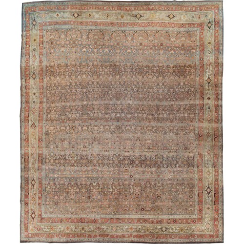 Large Square Antique Persian Bidjar Rug No. 10887