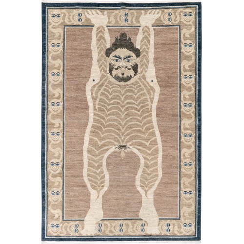 Vintage Inspired Tantric Pictorial Carpet No. 10919