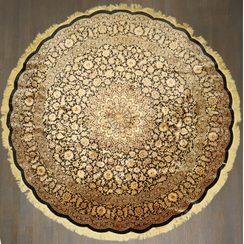 20th Century Signed Round Silk Rug  No. 10947