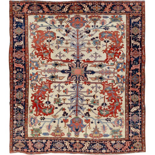 Ivory Square Antique  Serapi Rug No. 10963